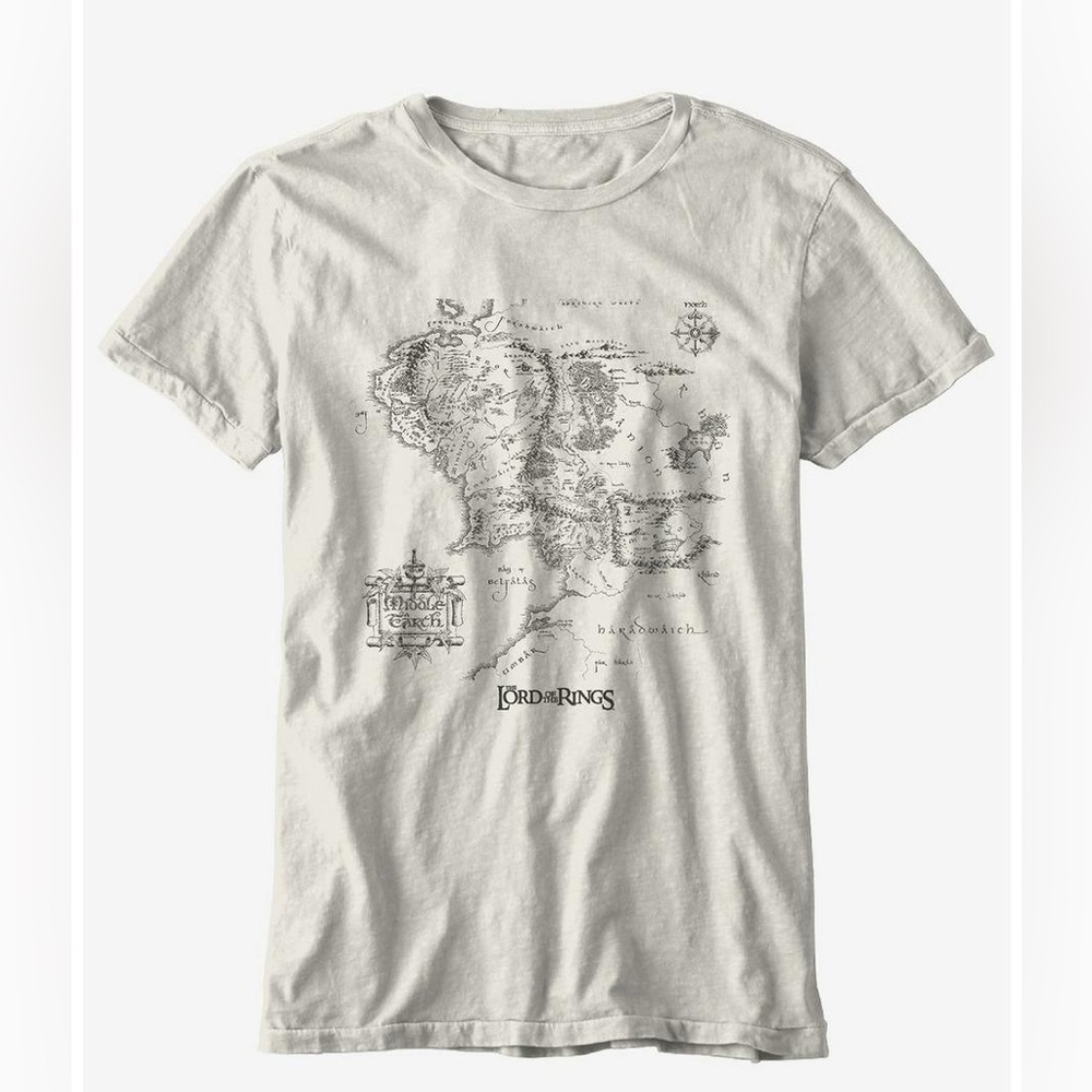 The Lord Of The Rings Middle-Earth Map Boyfriend Fit  T-Shirt